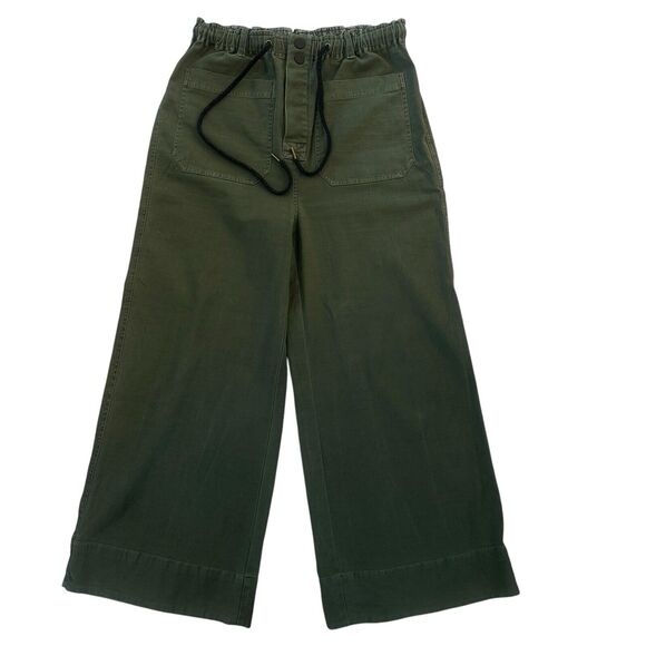 Pilcro Anthropologie The Pilot Wide Leg Pants Green Pockets Women’s Size Small - Picture 3 of 12